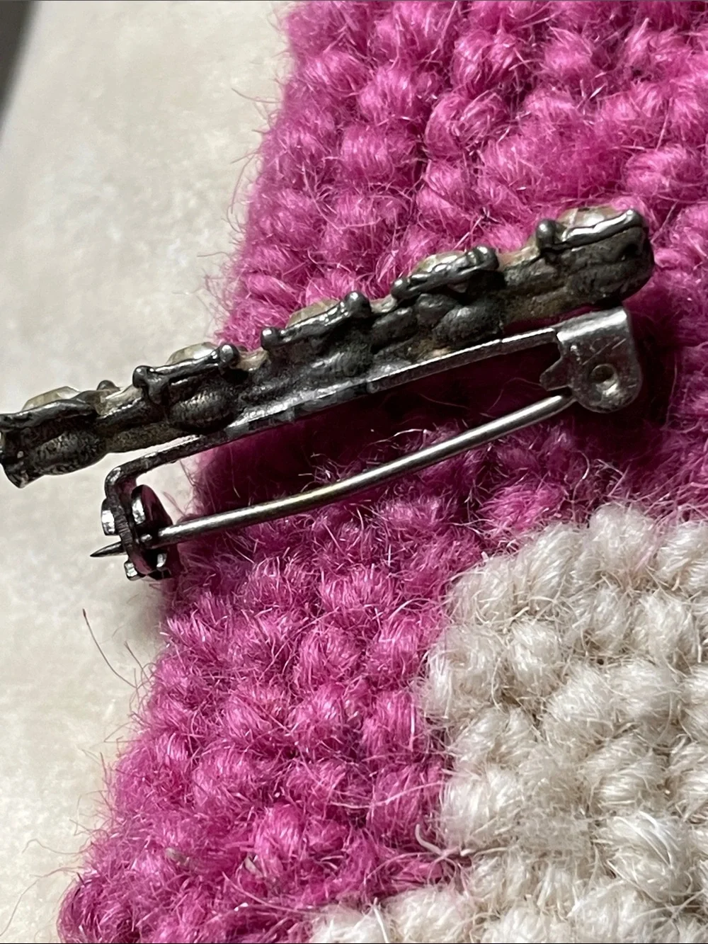 Vintage crystal bar pin